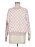 T Tahari Checkered-gingham Pink Pullover Sweater Size M - photo 1