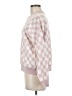 T Tahari Checkered-gingham Pink Pullover Sweater Size M - photo 5