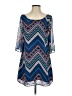 Just Fab 100% Polyester Chevron-herringbone Blue Casual Dress Size XS - photo 1