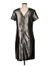 J. McLaughlin Metallic Silver Cocktail Dress Size M - photo 2