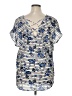 Torrid 100% Polyester Blue Short Sleeve Blouse Size 1X Plus (1) - photo 2