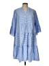 Unbranded 100% Polyester Stripes Blue Casual Dress Size L (estimated) - photo 1