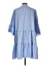 Unbranded 100% Polyester Stripes Blue Casual Dress Size L (estimated) - photo 2