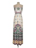Bisou Bisou 100% Polyester Print Ivory Casual Dress Size 2 - photo 2