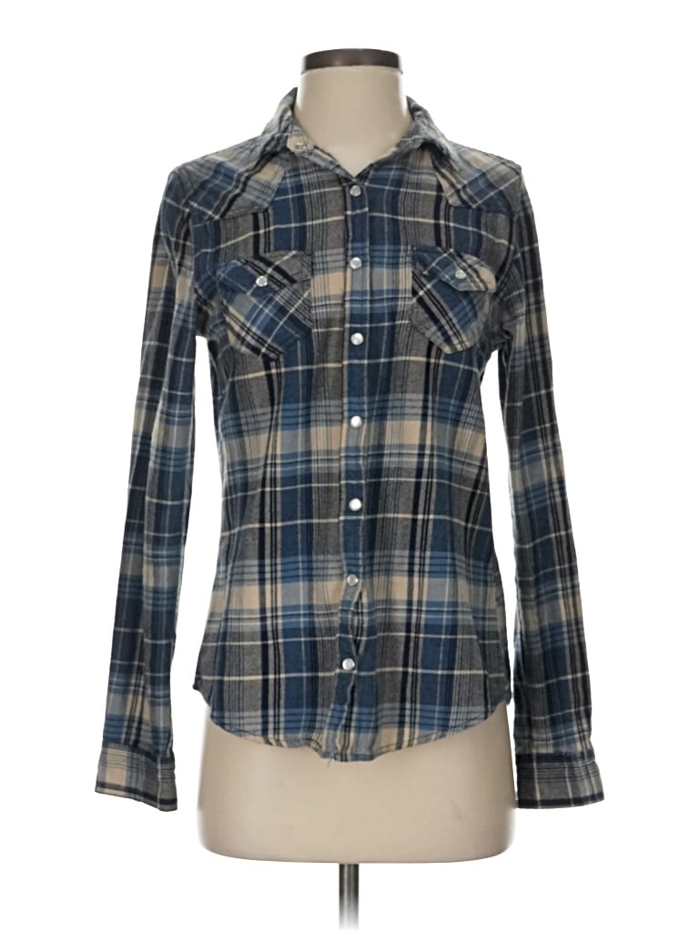 Pre-owned Vanilla Star Long Sleeve Button Down Shirt In Blue
