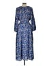 J.Crew 100% Polyester Paisley Blue Casual Dress Size M - photo 2