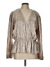 On 34th 100% Polyester Metallic Silver Long Sleeve Blouse Size L - photo 1