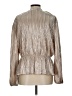 On 34th 100% Polyester Metallic Silver Long Sleeve Blouse Size L - photo 2