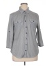 Eden & Olivia Houndstooth Gray 3/4 Sleeve Button-Down Shirt Size XL - photo 1