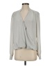 White House Black Market 100% Polyester Silver Long Sleeve Blouse Size 4 - photo 1