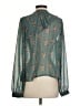Geisha Designs 100% Polyester Floral Teal Long Sleeve Blouse Size S - photo 2