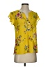 DR2 100% Polyester Yellow Short Sleeve Blouse Size XS - photo 1