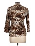 Laura Scott Animal Print Brown 3/4 Sleeve Blouse Size L - photo 2