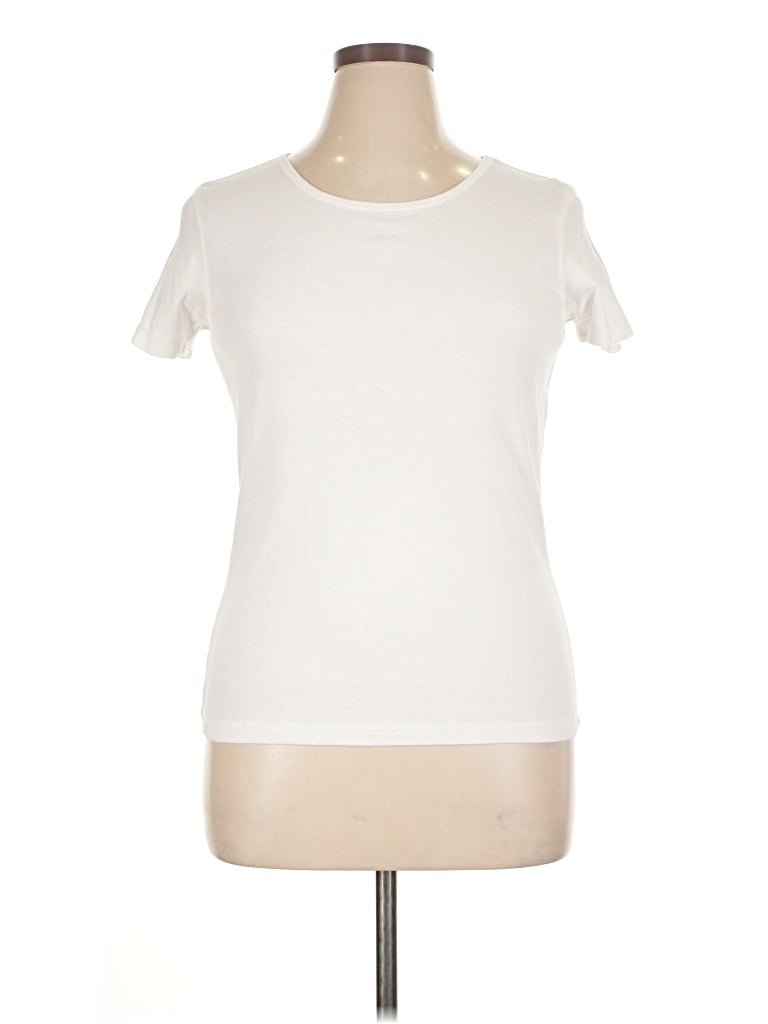 Pre-owned Christopher & Banks Short Sleeve Turtleneck In Ivory
