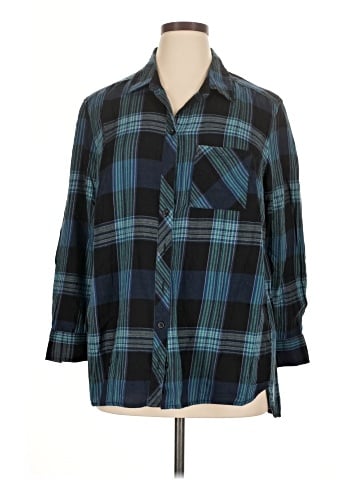 Faded Glory 3/4 Sleeve Button-Down Shirt (view 1)