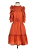 Unbranded 100% Polyester Orange Casual Dress Size M - photo 1