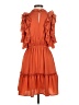 Unbranded 100% Polyester Orange Casual Dress Size M - photo 2