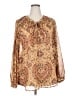 Torrid 100% Polyester Paisley Gold Long Sleeve Blouse Size 2X Plus (2) - photo 1