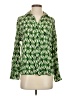 Black Tape_ Argyle Green Long Sleeve Blouse Size S - photo 1