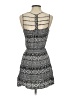 Mine 100% Rayon Graphic Gray Casual Dress Size S - photo 2