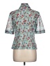 Assorted Brands Floral Teal Short Sleeve Blouse Size L (estimated) - photo 2