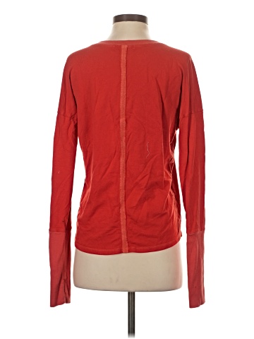 Red Haute Long Sleeve Henley (view 2)