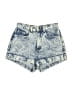American Apparel Print Blue Denim Shorts Size 25 waist - photo 1