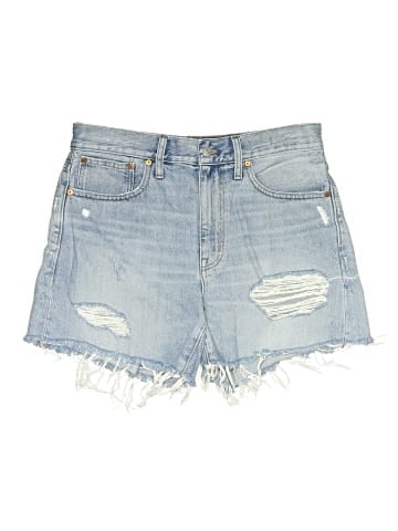Madewell Relaxed Mid-Length Denim Shorts in Steenwick Wash: Ripped Edition (view 1)