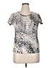 Hannah Animal Print Silver Short Sleeve Top Size XL - photo 1