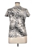 Hannah Animal Print Silver Short Sleeve Top Size XL - photo 2