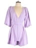 Glam 100% Polyester Solid Purple Romper Size L - photo 1