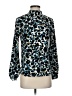 Zara Animal Print Teal Long Sleeve Blouse Size XS - photo 1