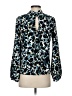 Zara Animal Print Teal Long Sleeve Blouse Size XS - photo 2