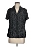 Croft & Barrow 100% Polyester Stars Black Short Sleeve Blouse Size M - photo 1