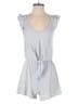 Caution to the Wind Checkered-gingham Gray Blue Romper Size S (estimated) - photo 1