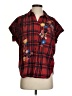 Madewell 100% Cotton Plaid Red Short Sleeve Blouse Size S - photo 1
