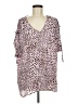 CAbi 100% Polyester Pink Short Sleeve Blouse Size M - photo 1