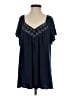 Perseption Blue Short Sleeve Blouse Size XS (estimated) - photo 1