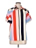 Unbranded 100% Polyester Color Block Tan Short Sleeve Blouse Size S - photo 1