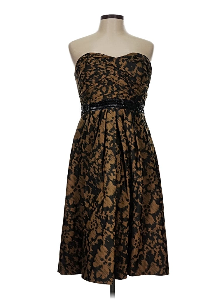 Pre-owned Carmen Marc Valvo Cocktail Dress In Brown