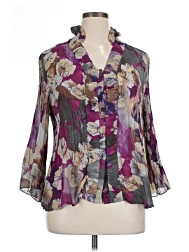 Signature By Larry Levine 3/4 Sleeve Blouse