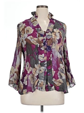 Signature by Larry Levine 3/4 Sleeve Blouse (view 1)