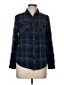 Full Tilt 100% Rayon Plaid Blue Long Sleeve Button-Down Shirt Size M - photo 1