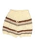 Shein Curve 100% Acrylic Stripes Ivory Shorts Size 12 Plus (0) - photo 1