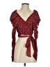 Copperose 100% Polyester Burgundy Short Sleeve Blouse Size S - photo 1