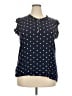 Ann Taylor LOFT Polka Dots Blue Sleeveless Blouse Size XXL - photo 1