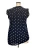 Ann Taylor LOFT Polka Dots Blue Sleeveless Blouse Size XXL - photo 2