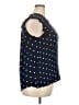 Ann Taylor LOFT Polka Dots Blue Sleeveless Blouse Size XXL - photo 4