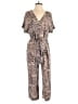 Assorted Brands Animal Print Brown Jumpsuit Size S - photo 1
