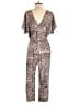 Assorted Brands Animal Print Brown Jumpsuit Size S - photo 2
